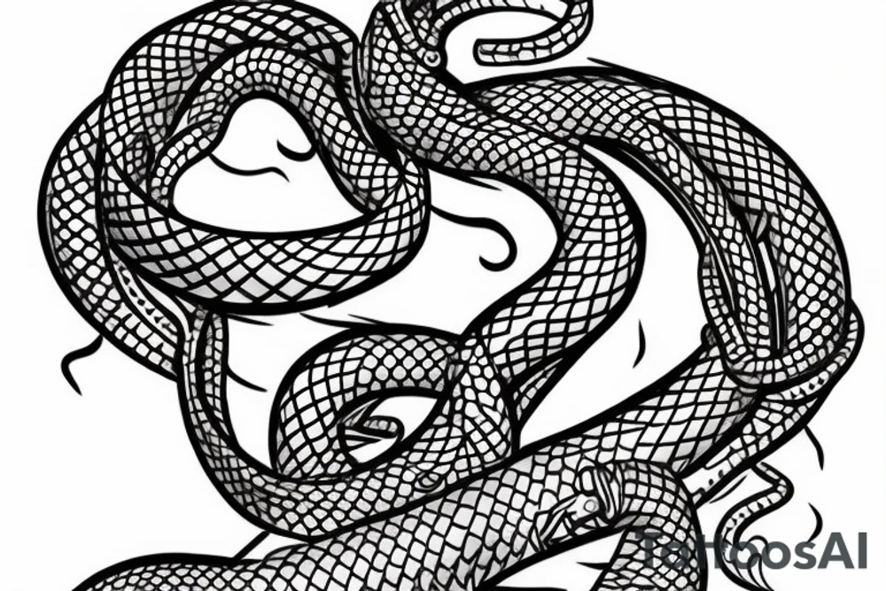Snake on leg tattoo idea