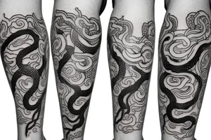 Snake on leg tattoo idea