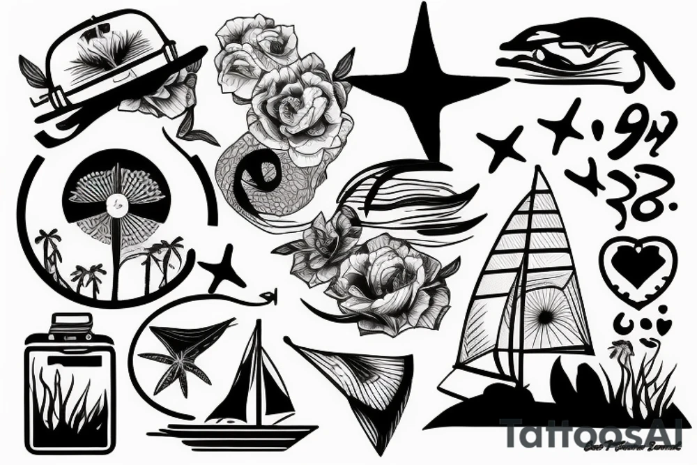 sunset at beach tattoo idea