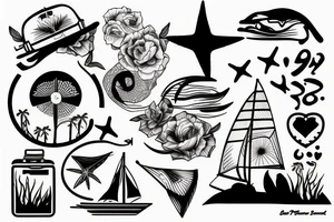 sunset at beach tattoo idea