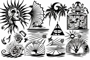 sunset at beach tattoo idea