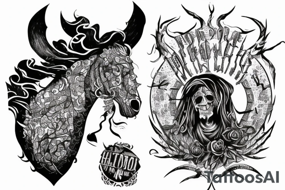 war the horseman of the apocalypse with the saying non ducor duco tattoo idea