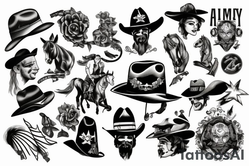 American cowboy tattoo idea