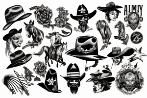American cowboy tattoo idea