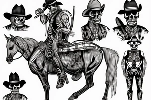 Skeleton cowboy riding a horse tattoo idea