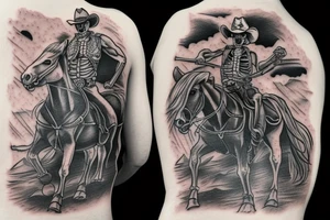 Skeleton cowboy riding a horse tattoo idea