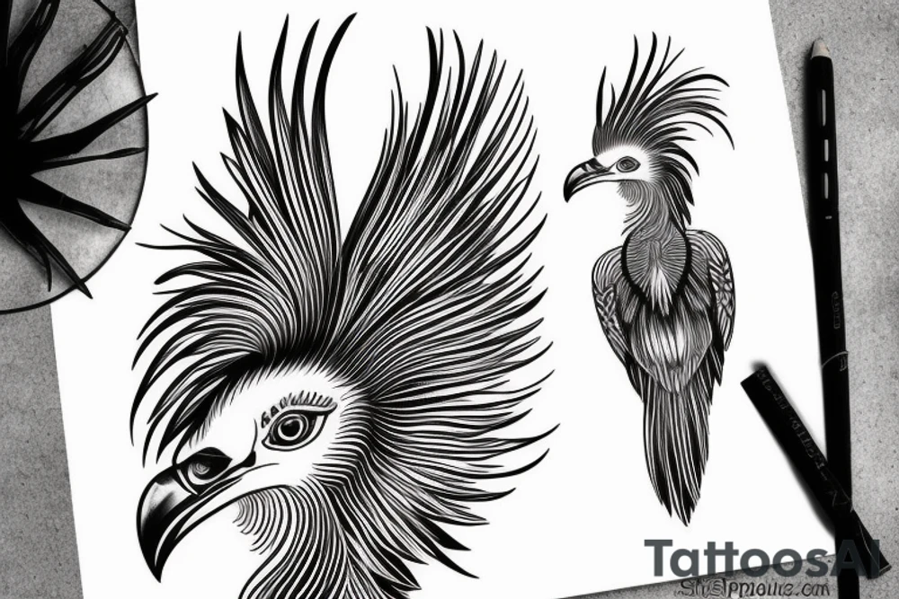 Secretary bird, paisley tattoo idea