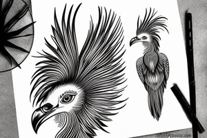 Secretary bird, paisley tattoo idea