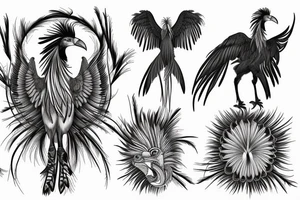 Secretary bird, paisley tattoo idea
