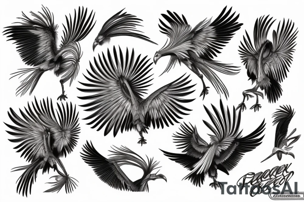 Secretary bird, paisley tattoo idea