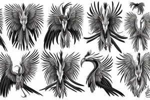 Secretary bird, paisley tattoo idea