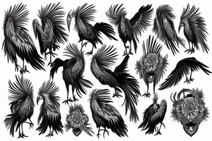 Secretary bird, paisley tattoo idea