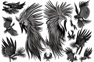 Secretary bird, paisley tattoo idea
