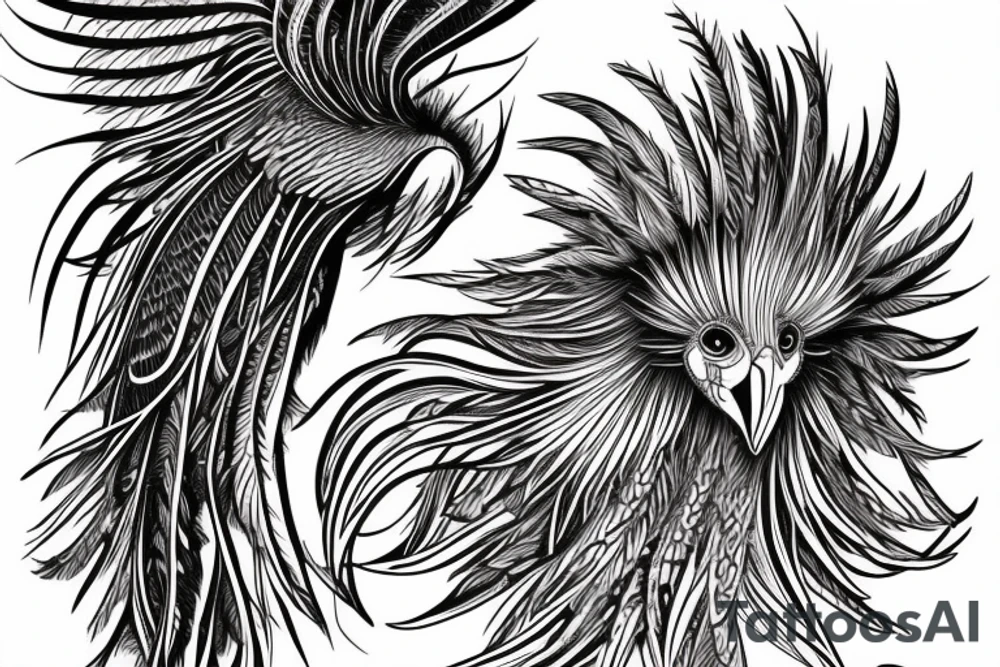 Secretary bird, paisley tattoo idea