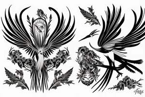 Secretary bird, paisley tattoo idea