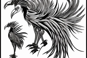 Secretary bird, paisley tattoo idea