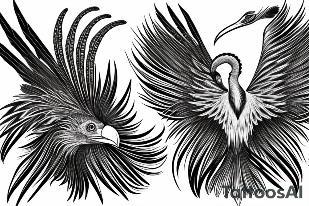Secretary bird, paisley tattoo idea