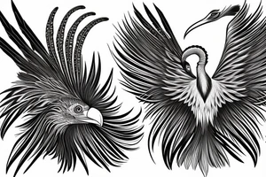 Secretary bird, paisley tattoo idea