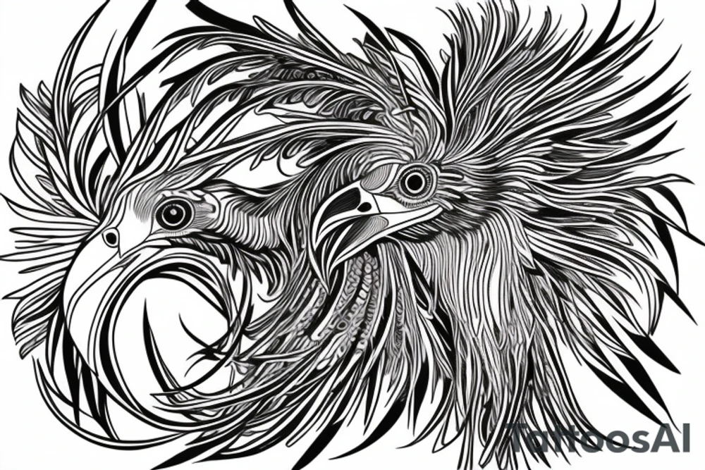 Secretary bird, paisley tattoo idea