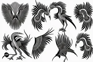 Secretary bird, paisley tattoo idea