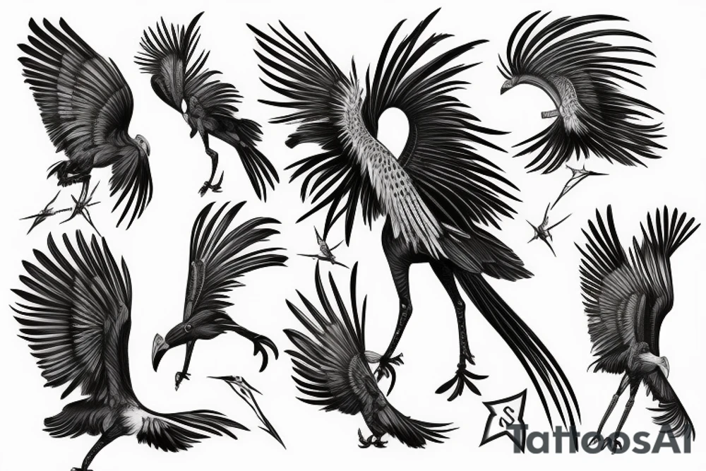 Secretary bird tattoo idea