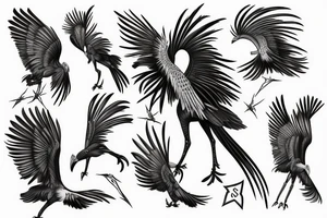 Secretary bird tattoo idea