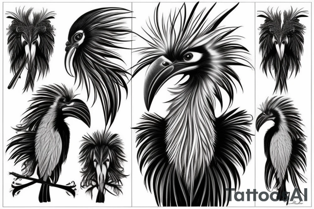 Secretary bird tattoo idea