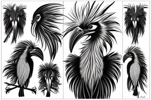 Secretary bird tattoo idea