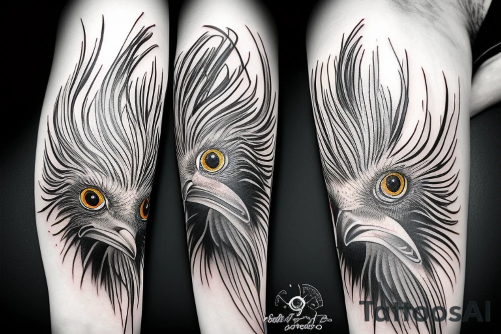 Secretary bird tattoo idea