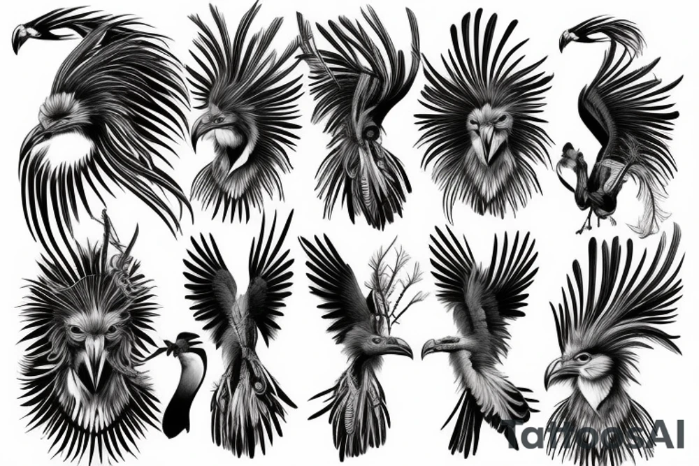 Secretary bird tattoo idea
