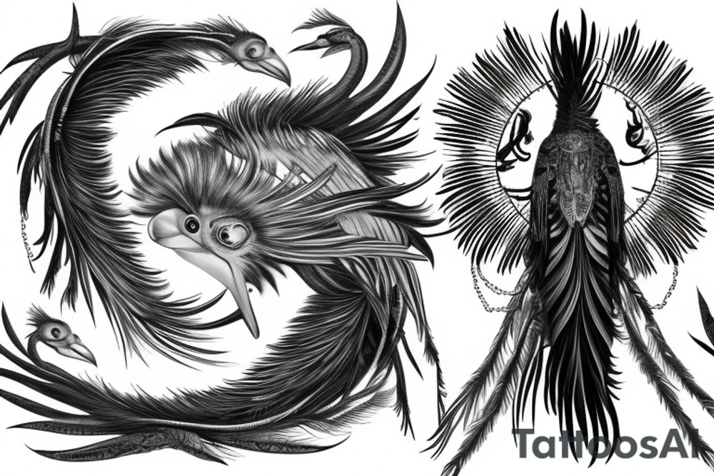 Secretary bird, Paisley tattoo idea