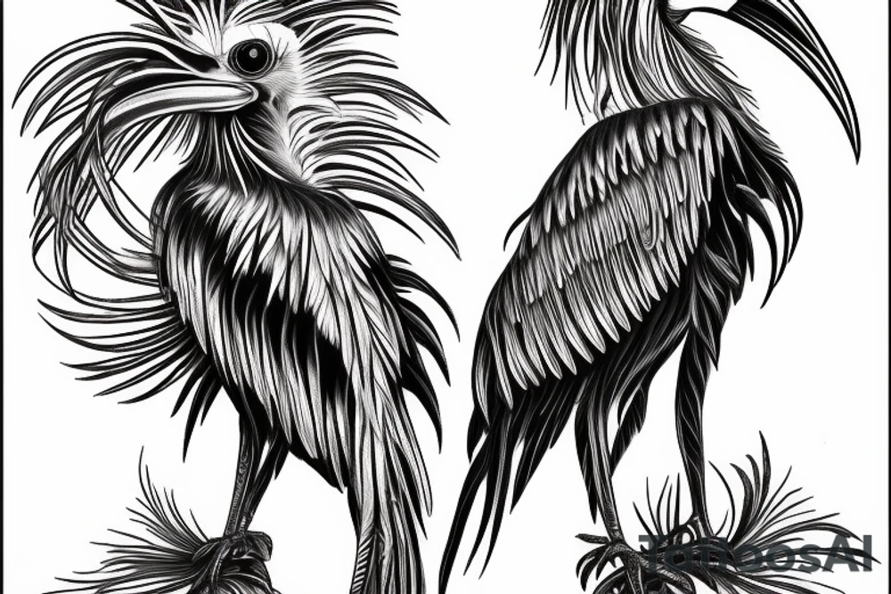 Secretary bird, Paisley tattoo idea