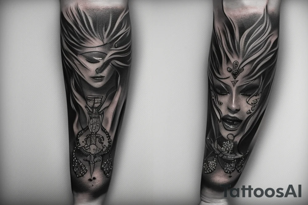 cover tattoo with a dagger tattoo idea