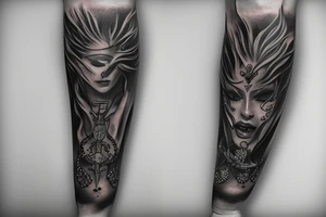 cover tattoo with a dagger tattoo idea