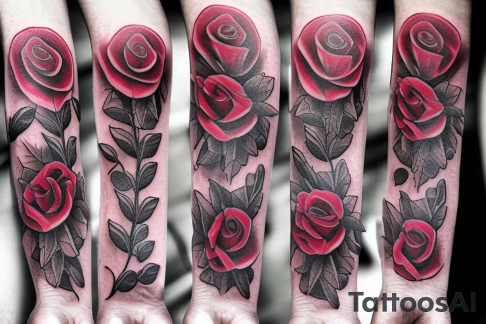daggers and roses tattoo idea