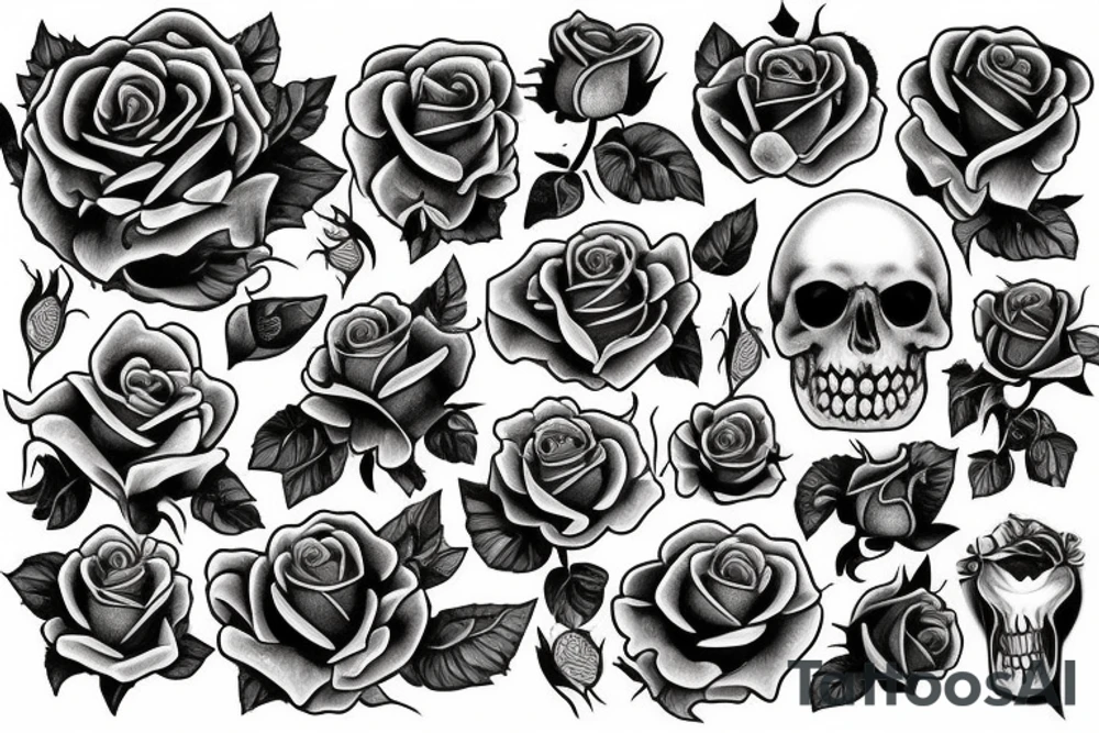 daggers and roses tattoo idea