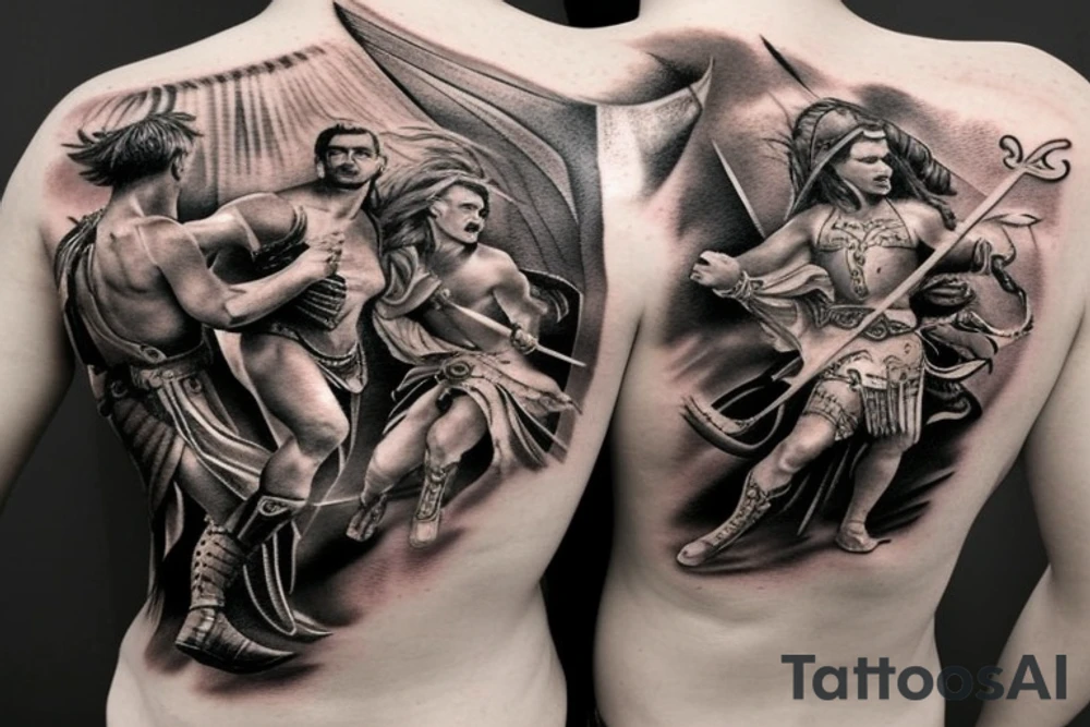 Gladiator inside arena backtattoo tattoo idea