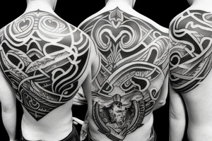Gladiator backpiece tatto realism tattoo idea