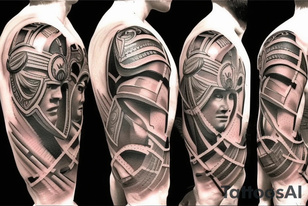 Gladiators preparing for fight tattoo idea