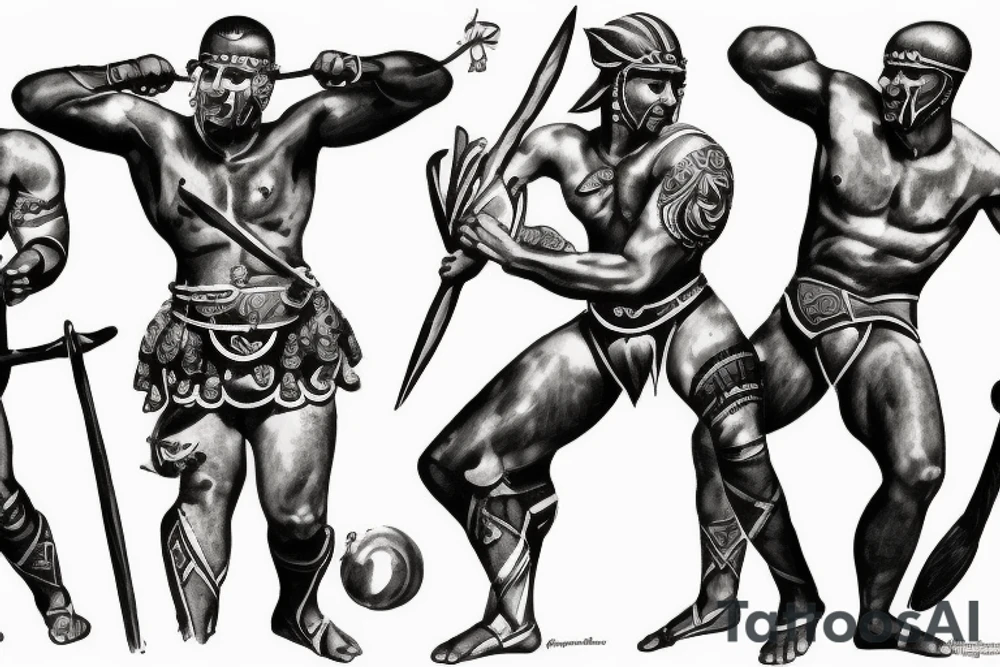 Gladiators preparing for fight tattoo idea