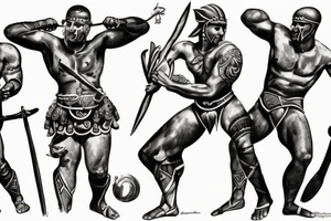 Gladiators preparing for fight tattoo idea
