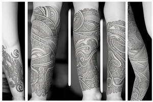 delicate tattoo with ocean things tattoo idea