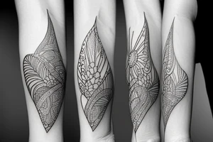 delicate tattoo with ocean things tattoo idea