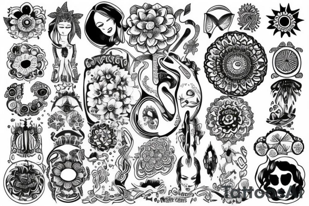hippie cute back tattoo tattoo idea