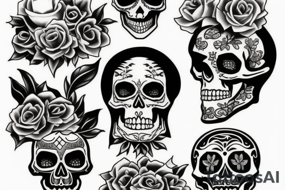 lighter and skull tattoo idea