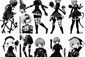 Nier automata 2B tattoo idea