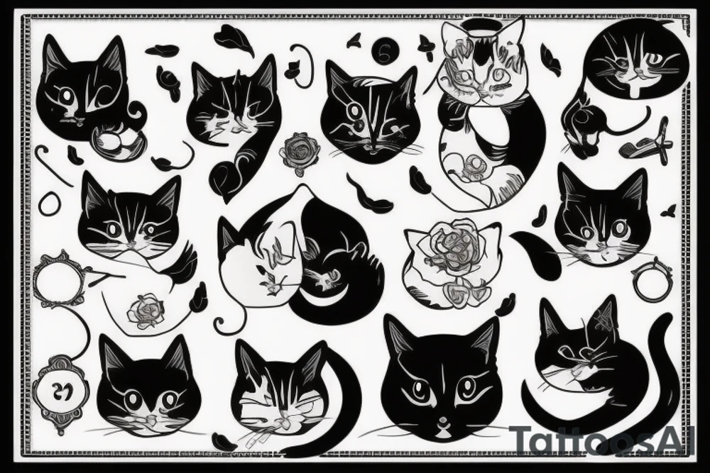 calico cat tattoo idea