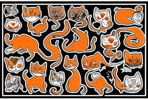 orange black cat tattoo idea