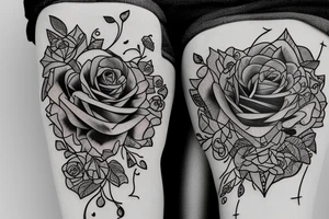 rose vein heart with calico cat inside tattoo idea