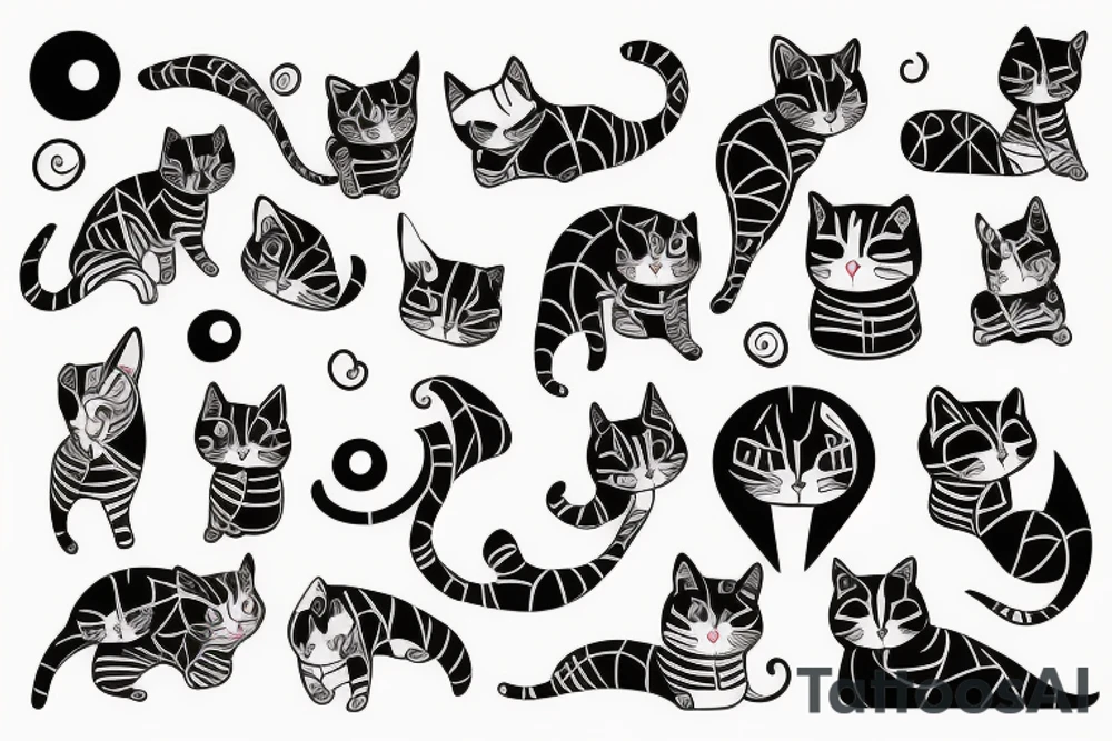 calico cat tattoo idea
